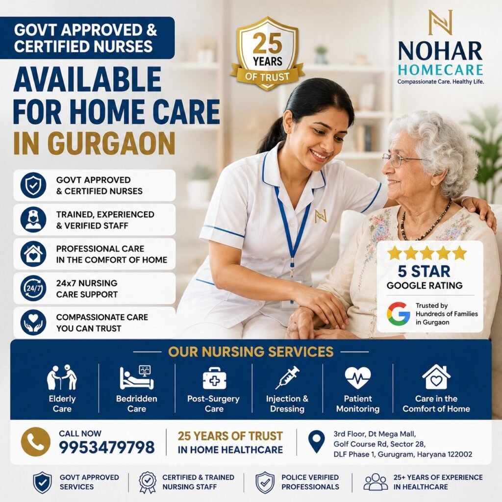 Govt Approved & Certified Nurses Available for Home Care in Gurgaon
