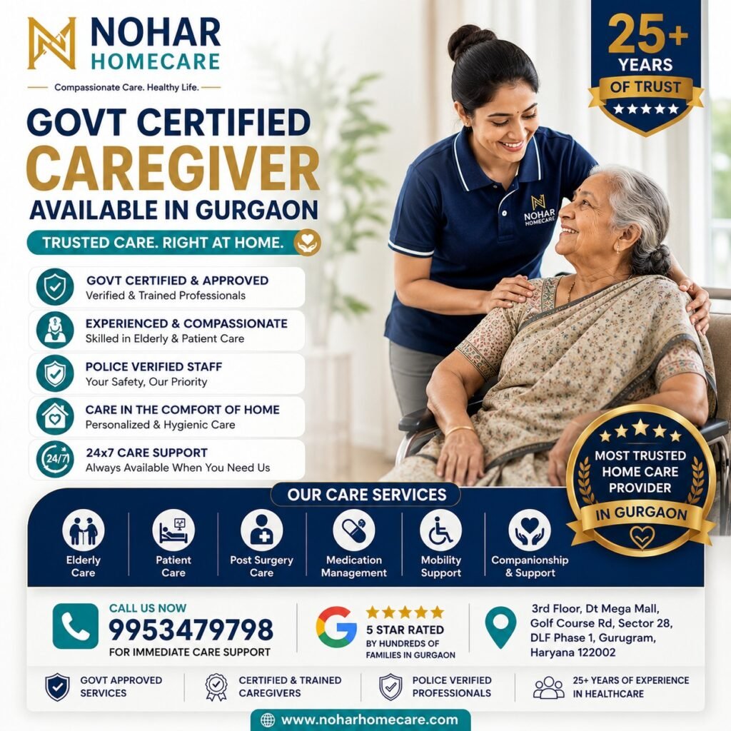 Goverment certified caregiver available in gurgaon