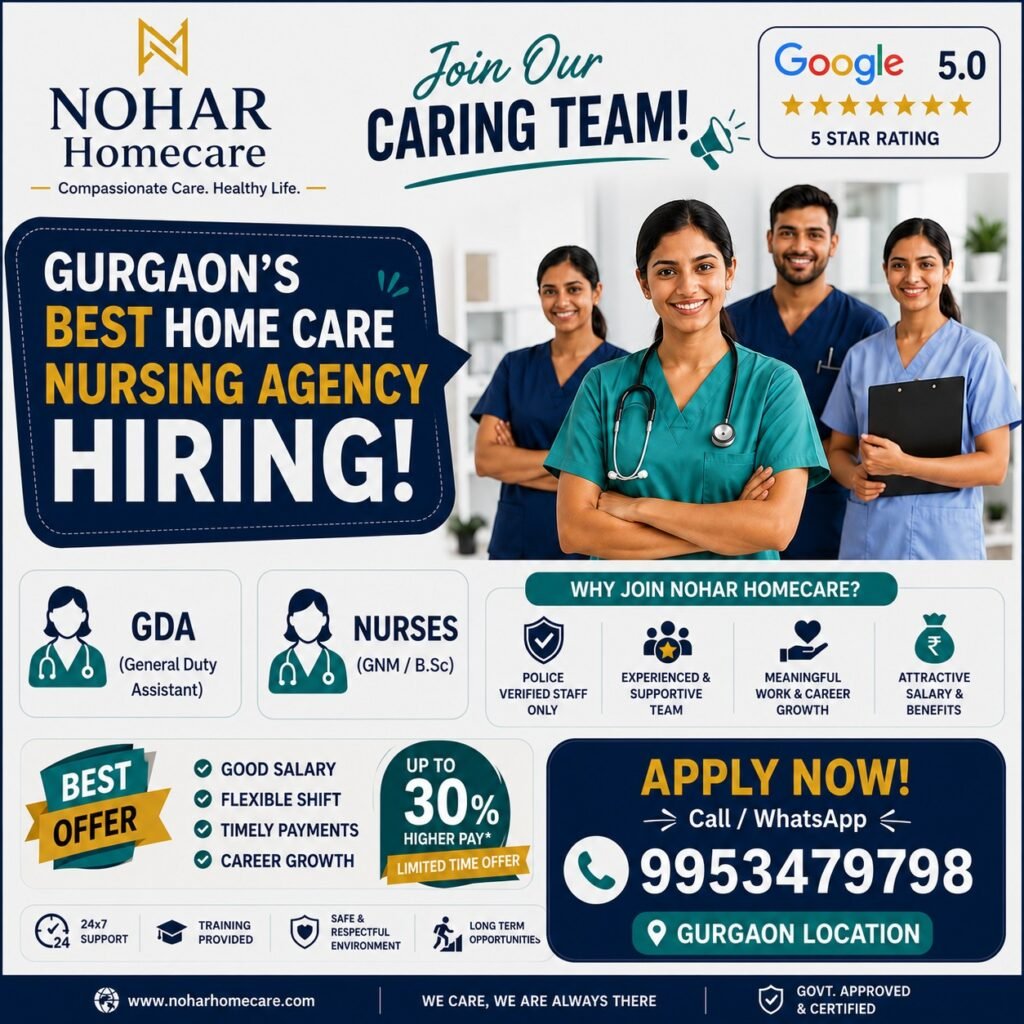 We Are Hiring! Home Care Nursing Openings in Gurgaon