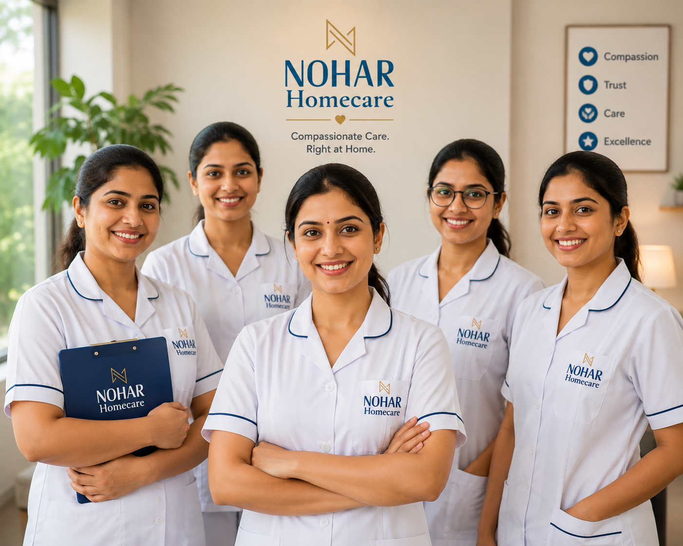 Professional nurse with senior patient